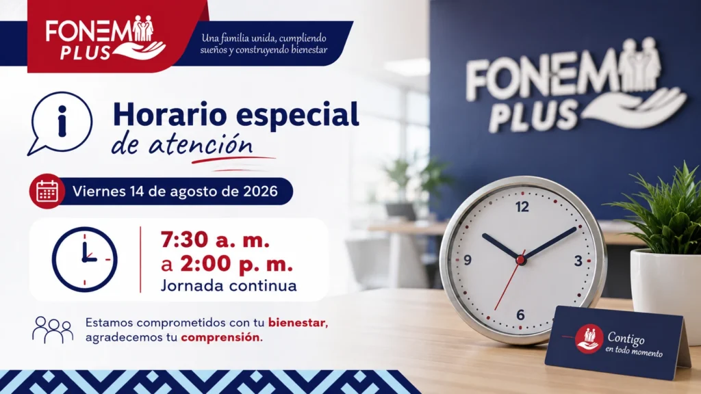 ¡Atención! Este viernes tendremos un horario especial”